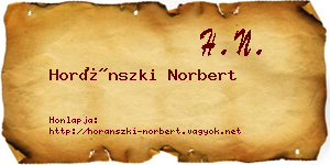 Horánszki Norbert névjegykártya